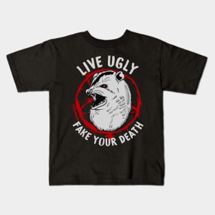 Live Ugly Fake Your Death -Satanic Possum T-Shirt Kids T-Shirt